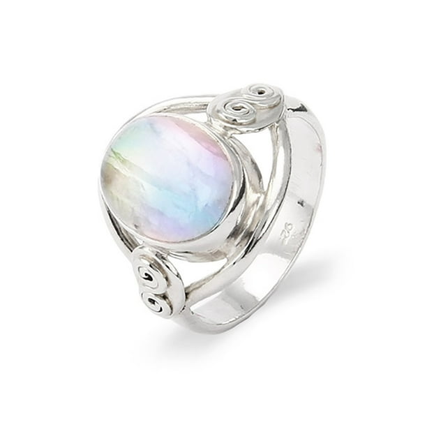 Silver Moonstone Ring Moonstone Ring Moonstone Ring Size J 12 Electroformed Moonstone Ring